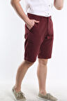 İntersivin Likralı Bordo Erkek Capri-Şort