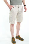İntersivin %100 Pamuk Kargo Cepli Erkek Bej Capri Şort