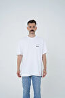 Gracht Nakışlı Oversize Beyaz T-Shirt