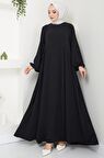 Eva Ayrobin Tesettür Elbise Siyah HM2454