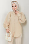 Balon Kol Gömlek Bej HM2639