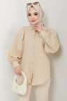 Balon Kol Gömlek Bej HM2639