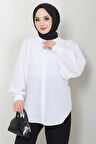 Balon Kol Gömlek Beyaz HM2639