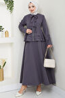 Fırfırlı Etekli Takım Gri HM2722