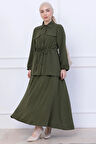 Beli Bağlamalı Etekli Ayrobin Takım Haki HM2734