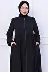 Kat Kat Büzgülü Ferace Siyah HM2735