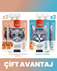 Wanpy Kedi Et Ezmasi 2 Lezzet 4lü Mix Paket 4x90gr (Somon,Tavuk-Havuç,Tavuk)