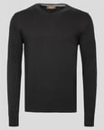 Erkek V Yaka Kazak Sık Örme Desenli Siyah Slim Fit Kazak NCS JEANS 3002