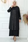 Amine Hüma Filiz Tesettür Abiye Siyah