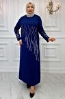 Amine Hüma Berrin Tesettür Abiye İndigo