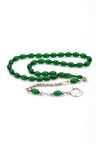 Küçük Boy Yeşil Renk Ateş Kehribar Tesbih