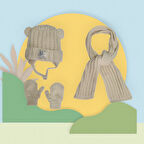 Kitti 0-18 Ay Erkek Bebek Atkı Bere Eldiven 3'lü Takım