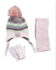 Kitti 0-18 Ay Kız Bebek Atkı Bere Eldiven 3'lü Takım