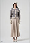 Nuss Kısa Çizgili Hırkalı Takım 1316 Bej