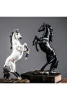 Şahlanan At Heykeli 2 Adet Siyah Ve Beyaz