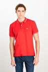 Erkek Regular Fit Polo T-shirt Washed Red