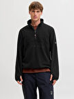 JJALPES HALF ZIP FLEECE JACKET AW25 Black Beauty