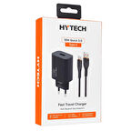 Hytech 3.0 Quick Hızlı Şarj Adaptörü + USB A 18W 2.4A Type-C Kablo 1M