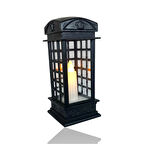 Londın Telefon Kulübesi Tasarımlı Dekoratif Ledli Işık Siyah