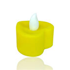 Kalp Model Işıklı Tealight Sarı Mum