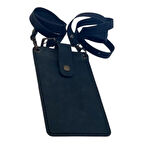 El Yapımı Hakiki Crazy Deri Telefonluk Siyah