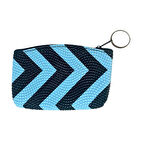 Desenli Bozuk Para Cüzdanı Anahtarlık Mavi