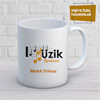 Kişiye Özel İsim Yazılabilir Müzik Öğretmeni Kupa Bardak