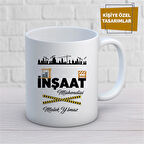 Kişiye Özel İsim Yazılabilir İnşaat Mühendisi Kupa Bardak