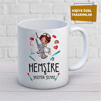 Kişiye Özel İsim Yazılabilir Hemşire Kupa Bardak
