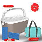 Buzluk Termos  Set-30 Lt Buzzy Buzluk Termos (1178 Cooler Box)+7 lt İzolasyonlu Çanta-  2 Adet K-250 Buz Aküsü 