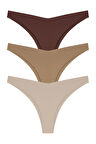 Lazer Kesim Kadın Brezilya Külot 3'lü Paket-2