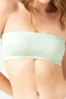 Straplez Crop Top Büstiyer Mint Yeşili