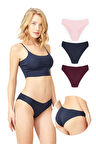 Basic İz Yapmayan Lazer Kesim Kadın Bikini Külot 3'lü Paket - 5