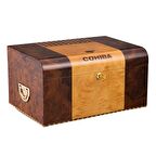 Cohiba Cedar Kulplu Tepsili Puro Kutusu Humidor Kahve 100s