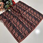 QUM Soft Pamuklu Eşarp Siyah-Bakır LDY0209