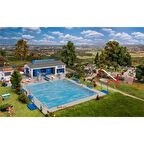 Faller 190136 1/87 Ölçek, Havuzlu Hafta Sonu Tesisi Seti Plastik Model Kiti