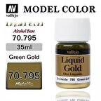 Vallejo 70795 35 ml. (216) Green Gold (Alcohol Based), Metal Pigmentli Alkol Bazlı Model Boyası