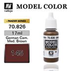 Vallejo 70826 17 ml. (145) German Cam. Med.Brown-Matt, Model Color Serisi Model Boyası