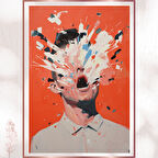 Duygu Patlaması - Soyut Yüz Temalı Modern Poster