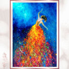 Dans Eden Kadın ve Renkli Işıklar Tablosu - Büyüleyici Pleksi Dekor