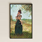 Bahar Manzaralı Şapkalı Kadın UV Baskı Tablo