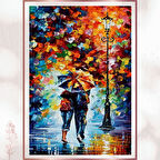 Yağmur Altında Aşıklar Tablosu - Renkli Romantik Pleksi Dekor