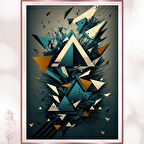 Parçalanmış Geometrik Üçgen Tablosu - Soyut Pleksi Sanat Dekoru