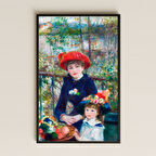 Çiçekli Şapkalı Kızlar - UV Baskılı Renoir Tablosu