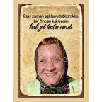 Adile Naşit Kahve Ahşap Retro Vintage Poster 