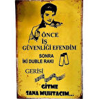 Zeki Müren Önce İş Güvenliği Ahşap Retro Vintage Poster