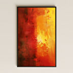 Kırmızı Sarı Soyut Alev Tablo - UV Baskılı Modern Sanat