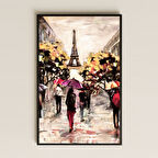 Şehir Manzaralı Yağmurlu Yol Tablosu - UV Baskılı Modern Sanat