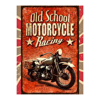 Old School Motorcycle Ahşap Retro Vintage Poster