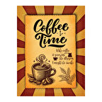 Coffee Time Temalı Dekoratif Ahşap Kahve Tablosu